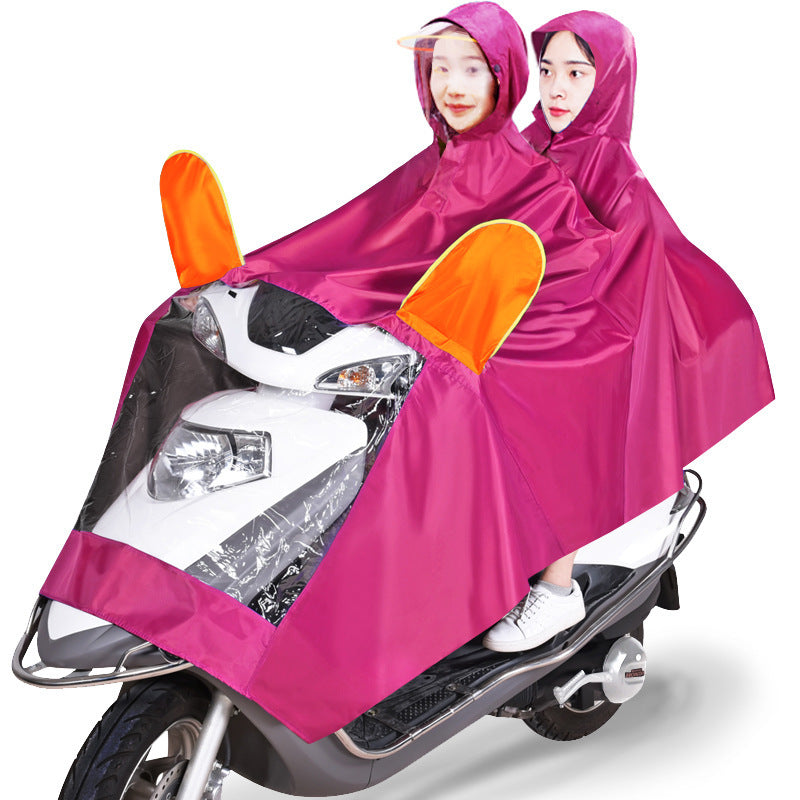 Double Electric Bike Raincoat Motorcycle Poncho Double