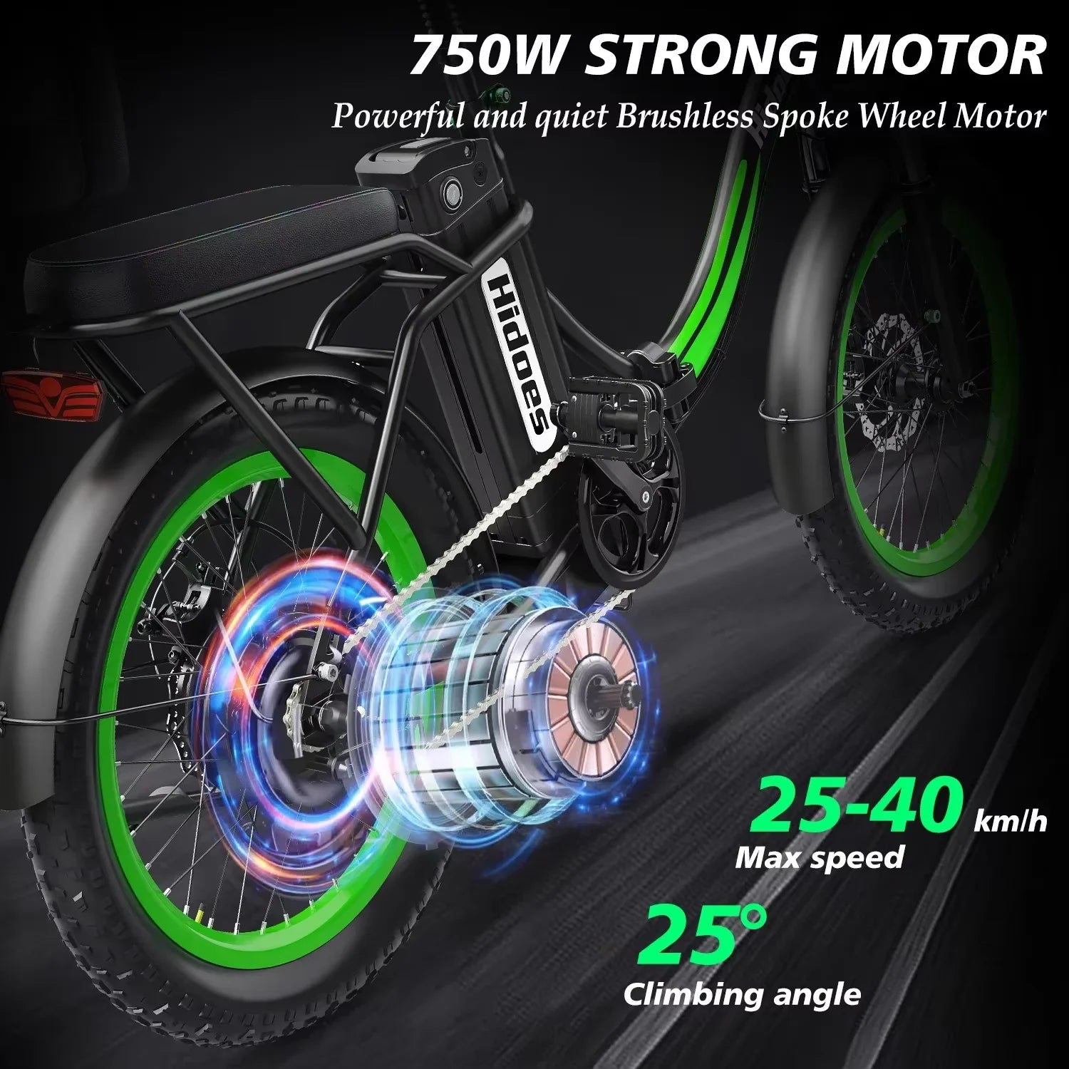 Folding Electric Bike 750W Powerful Motor 48V13AH Waterproof Lithium Battery E Bike Adult Mountain 20 Inch Tire Electric Bicycle