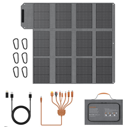 MHPOWOS Foldable Solar Panel 120W / 80W / 40W Portable Solar Charger with USB, USB C, DC Output for Phones Powerstation Camping