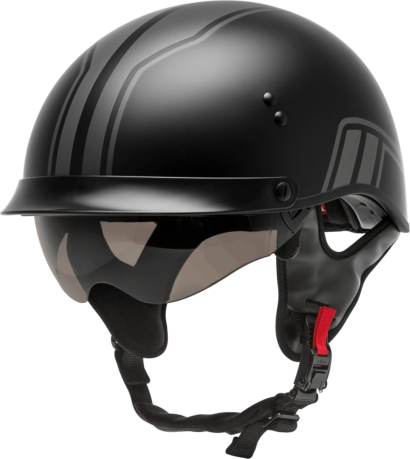 GMAX HH-65 Full Dressed Half Helmet (Matte Black, 2X-Large) - FMVSS 218 Approved