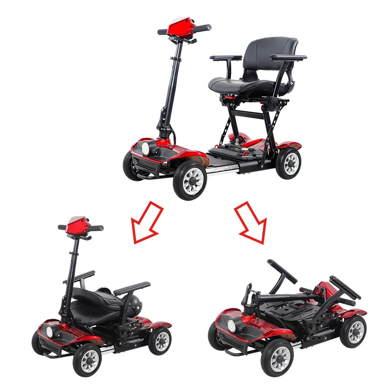 Four-Wheeled Mobility Scooter for Seniors,250W, 48V 13AH, 8Km/H, 18Km,265Lbs Max Range,2025 New E-Scooter