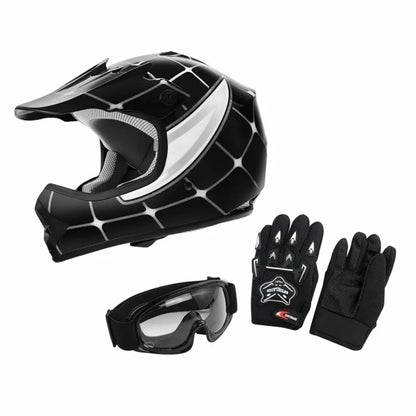 DOT Motorcycle Youth Kids Child Helmet Full Face Motocross Casco Moto Off-Road Street Goggles Gloves Bike Helmets ATV Capacete