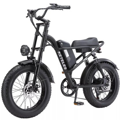 KETELES K880 Adult Electric Motorcycle, 2000W Motor, 23AH/17.5AH Battery, 7-Speed, 20'' Fat Tire Electric Bike