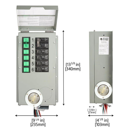 Nature's Generator 120V/240V 30A 6-Circuit Manual Transfer Switch