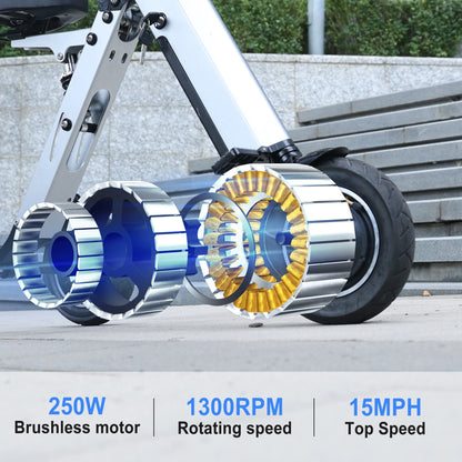 Tpmate ES35 Lightweight Foldable Electric Scooter 3 Wheel Mobility Trike for Adults with Removable Battery 15Mph