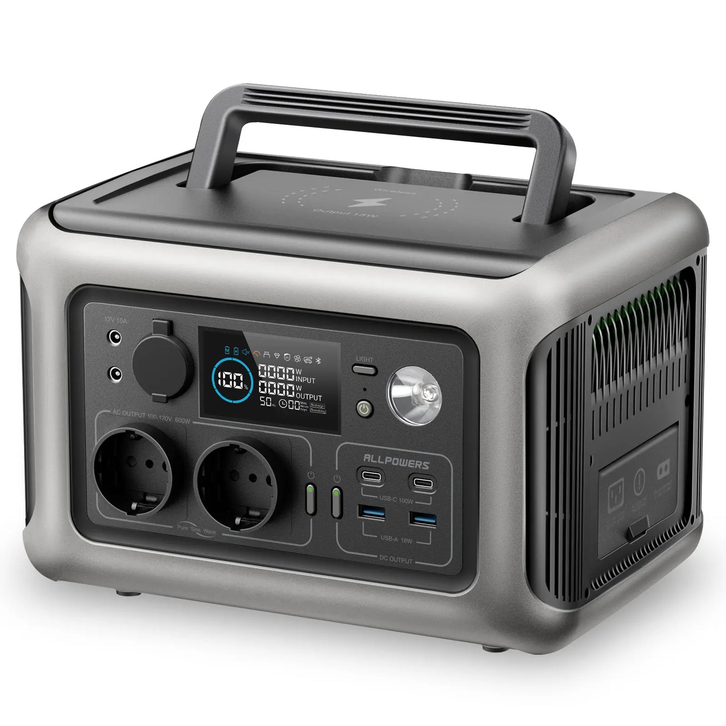 ALLPOWERS R600 Solar Generator with SolarPanel (Optional), 600W 299Wh LiFePO4 Portable Power Station with Solar Charger for Camp