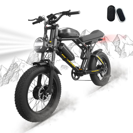 3000W 40MPH Electric Bike with 25.6Ah Battery 20"×4"Fat Tire Ebike for Adults 100Miles Electric Bicycles