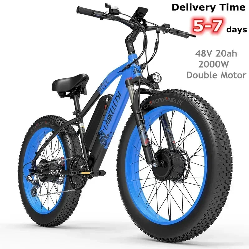 LANKELEISI MG740PLUS Electric Bike 2000W Motor 48V20AH Mountain Adult Electric Bicycles Fat Tire Full Suspension Off-Road Ebike
