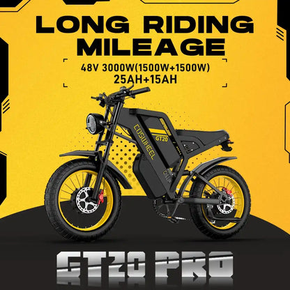 Coswheel GT20 Electric Motorcycle Mountain Bike for Adults 20 Inch 1000W 48V Electric Bike Adult Motorcycle Fenders Are Present