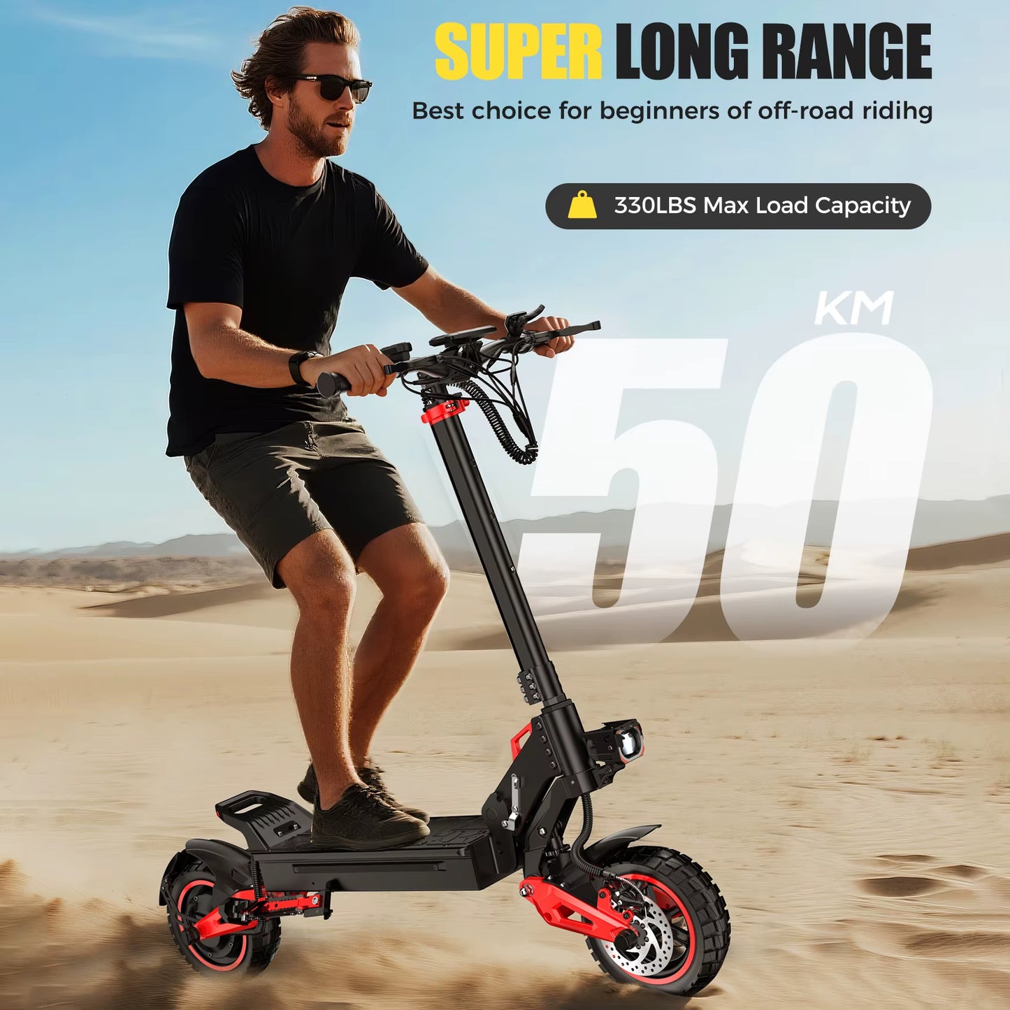 NEW 1600W Adult Foldable Electric Scooter Dual Brakes Long Endurance 11Inch Off-Road Tires High Performance Commute E-Scooter