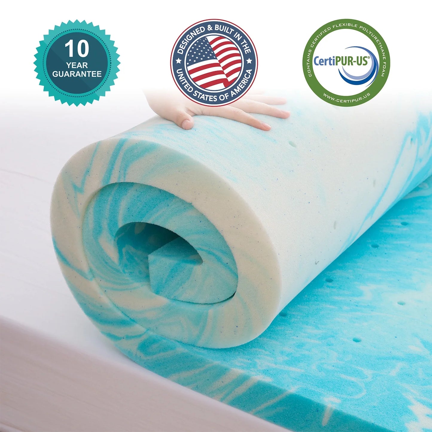 2 Inch Mattress Topper, Queen Gel Memory Foam Mattress Topper in a Box