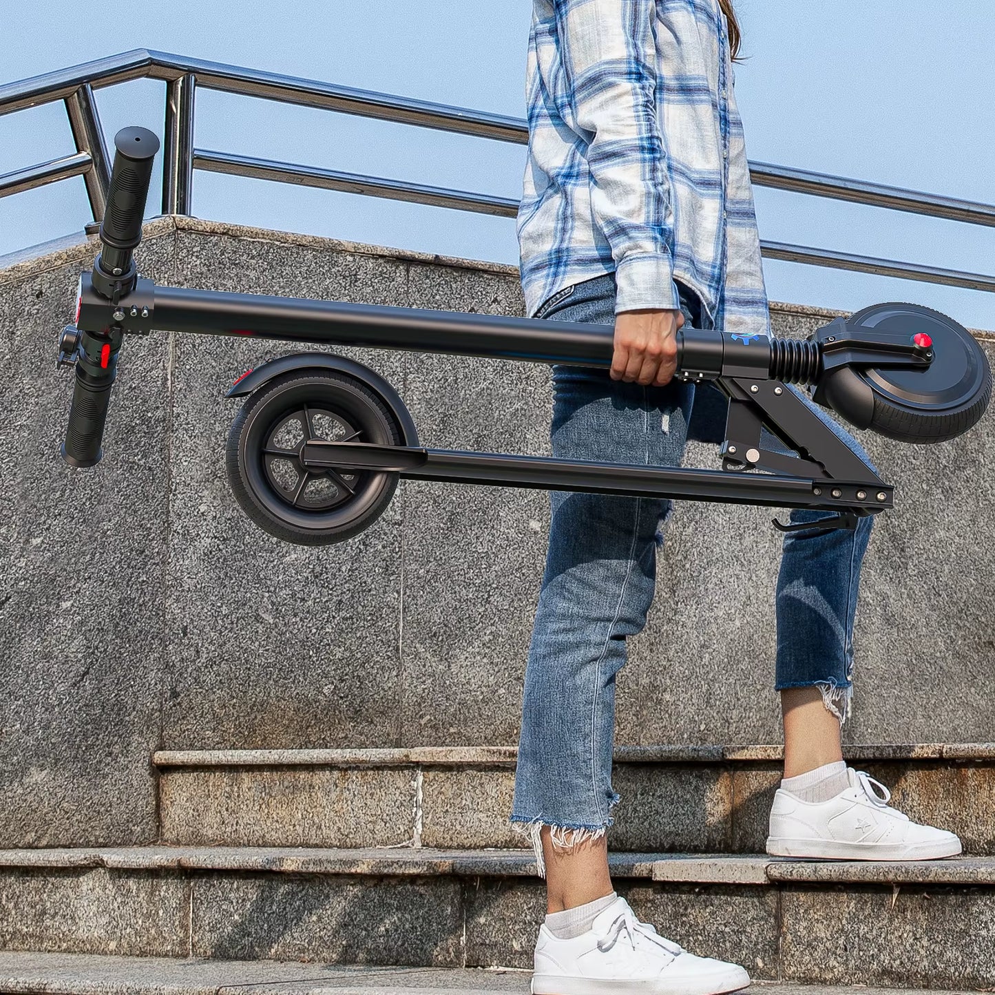 COROMA Control Electric Scooter for Adults, 6.5 Inch Solid Tire Fast Foldable E Scooter, with Dual Braking System for Commuting