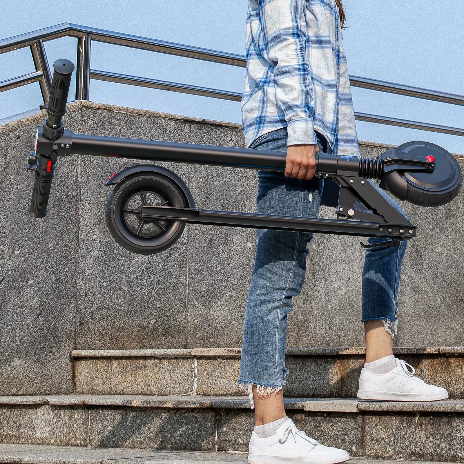 COROMA Control Electric Scooter for Adults, 6.5 Inch Solid Tire Fast Foldable E Scooter, with Dual Braking System for Commuting