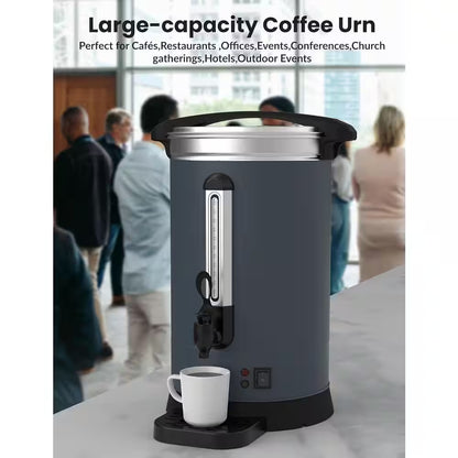 100 Cup Gary Stainless Steel Electric Coffee Urn and Hot Water Dispenser with Water Collecting Tray