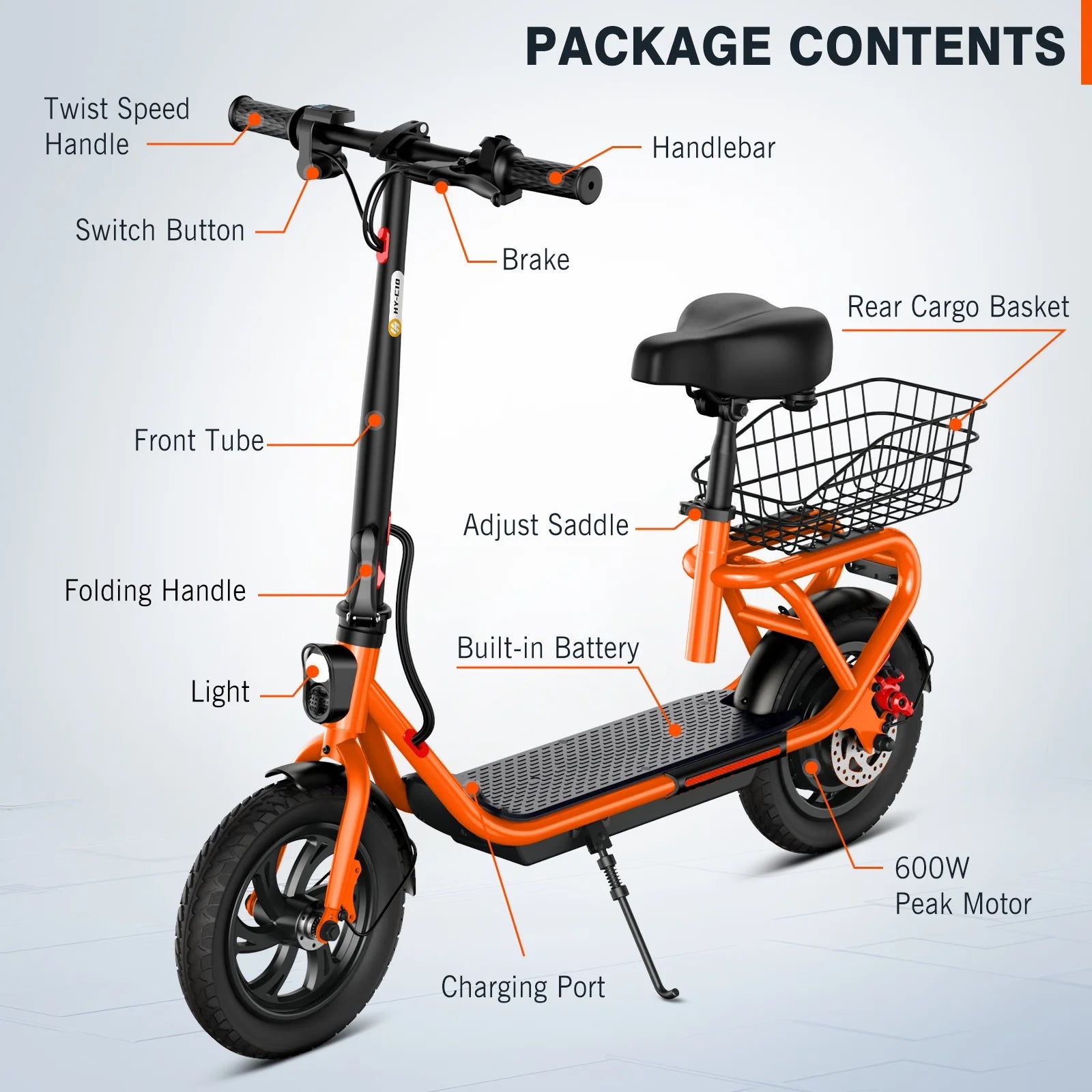 SISIGAD Electric Scooter for Adults with Seat, 30 Miles Long Range & 16 Mph Power by 500W Motor, 12" Pneumatic Tire & Height Adjustable Seat