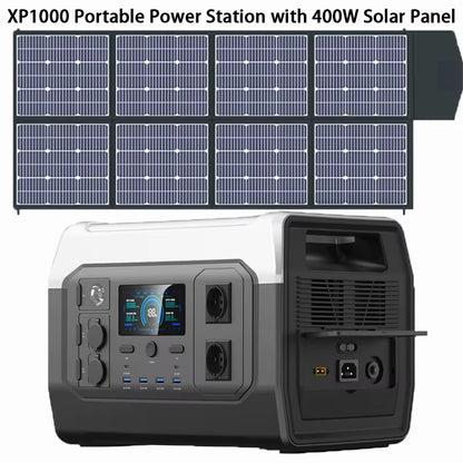 XP1000 1024Wh 220V 1800W(110V 1600W) Portable Power Station, Lifepo4 Battery, UPS Function, 400W 200W Foldable Solar Panel