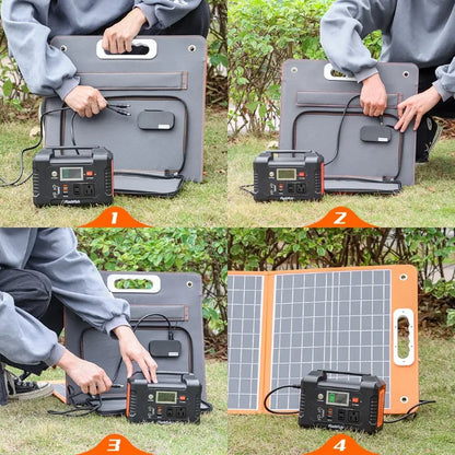 Flashfish 18V 60W Foldable Solar Panel Portable Solar Charger with DC Output USB-C QC3.0 for Phones Tablets Camping RV Trip