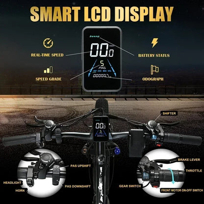 KETELES K800 Adult Mountain Electric Bicycle 2000W Motor 48V23Ah Battery Electric Bike 26 Inch Fat Tire Mountain Off-Road Ebike