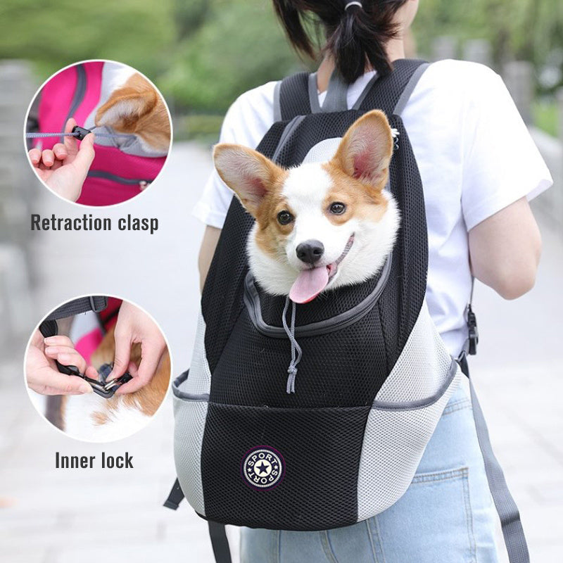 Dogs Backpack Out Double Shoulder Portable Travel Backpack