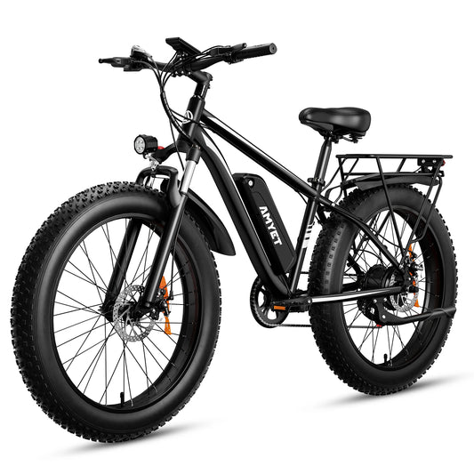AMYET EB26 Electric Bike for Adults 1000W Electric Bicycle 48V 15AH E Bike 26" Fat Tire Mountain 31Mph Dual Shock Absorber Ebike