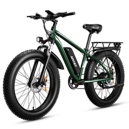 AMYET EB26 Electric Bike for Adults 1000W Electric Bicycle 48V 15AH E Bike 26" Fat Tire Mountain 31Mph Dual Shock Absorber Ebike