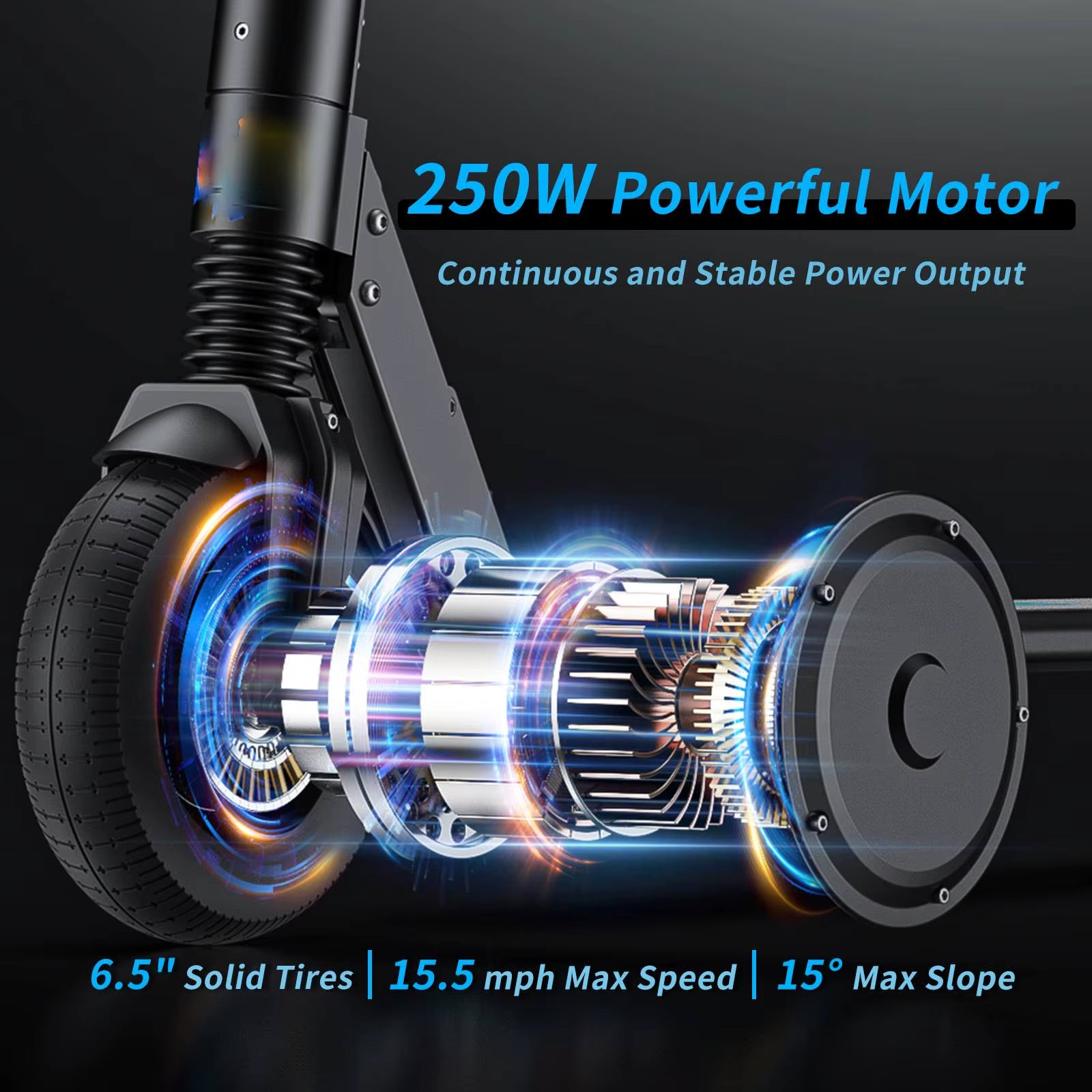 COROMA Control Electric Scooter for Adults, 6.5 Inch Solid Tire Fast Foldable E Scooter, with Dual Braking System for Commuting