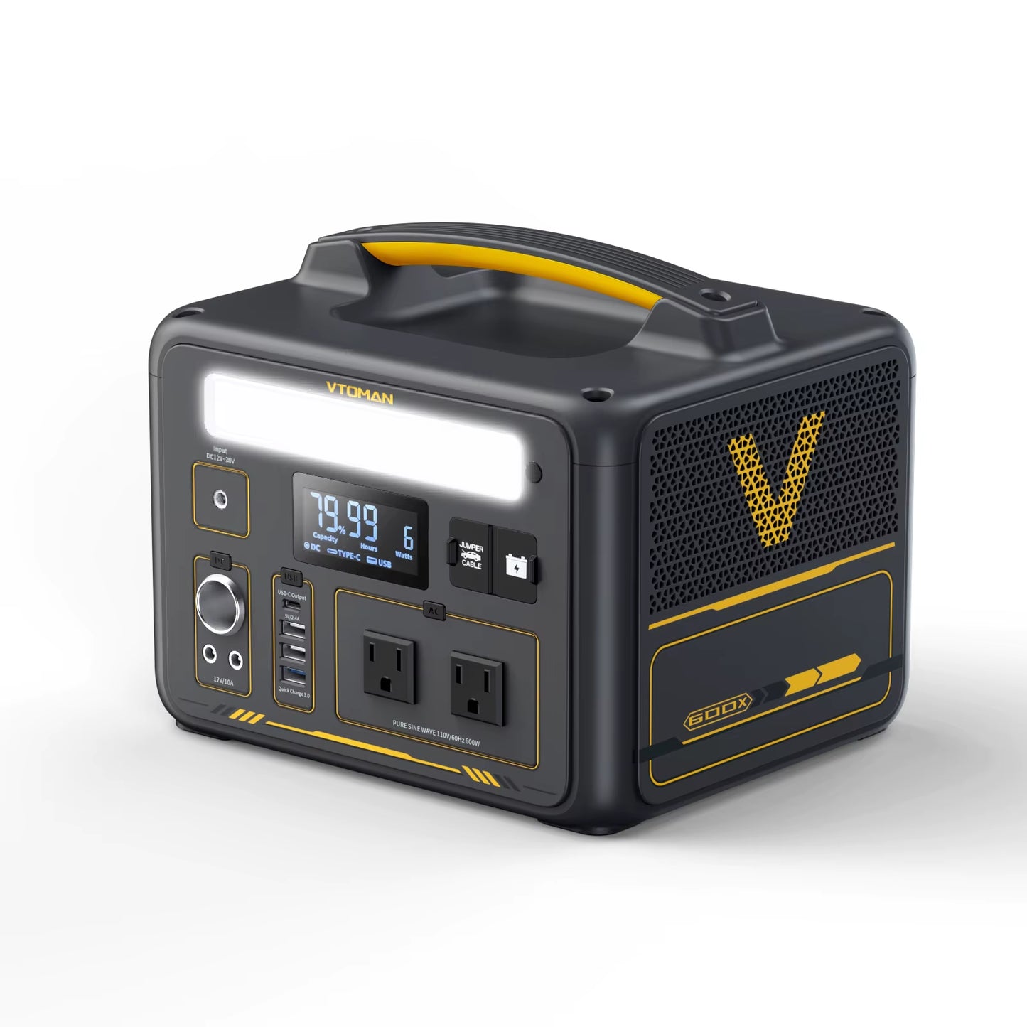 VTOMAN JUMP 600X Portable Power Station 299Wh Solar Generator Lifepo4 1200W Peak Power Powerstation Emergency Backup
