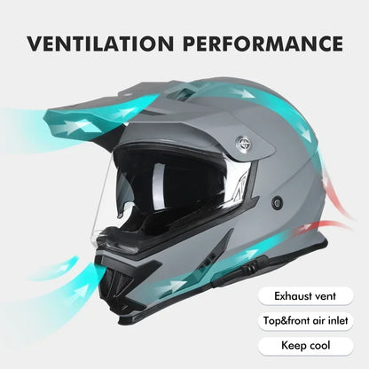 Motorcycle Full Face Dirt Bike ATV Dual Sports Helmet with GOPRO off Road Motorcross Helmet Casco Para Motos DOT ECE Approved
