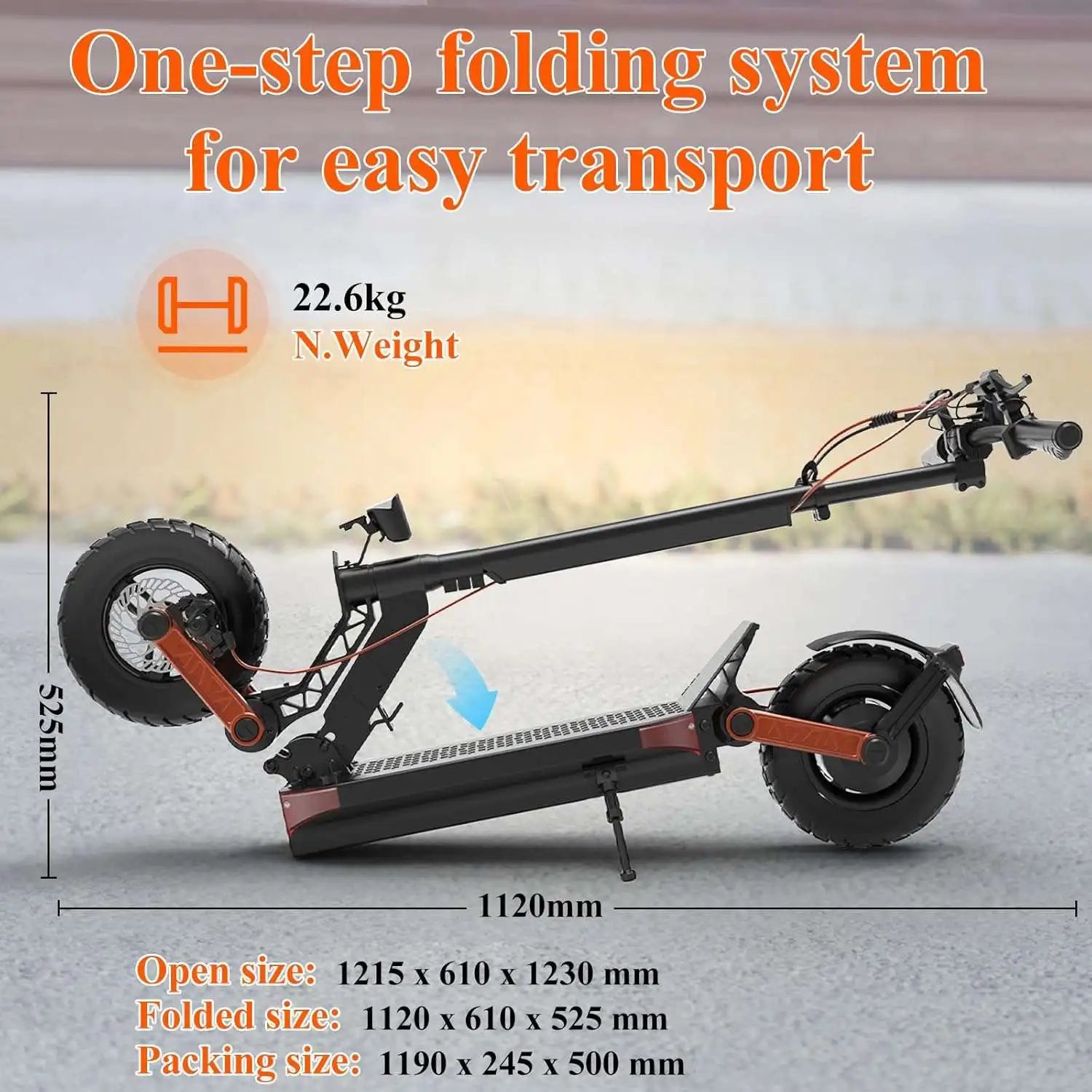 JOYOR S5-Z 10" Off-Road Electric Folding Scooter 600W Motor 48V 13Ah Battery