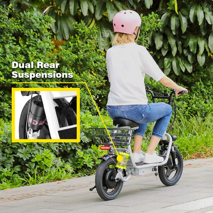 Hoteel Peak 819W Electric Scooters for Adults, 25 Miles Range, 20MPH Top Speed, Foldable Electric Scooter with Seat, Dual Shock Absorbing Electric Bike for Commuting