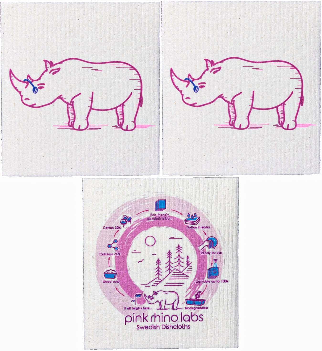 Swedish Dishcloths – Eco-Friendly Reusable Kitchen Towels – 10 Pack Cleaning Cloths for Dishes, Counters & Surfaces – Super Absorbent, Compostable, Zero-Waste Alternative