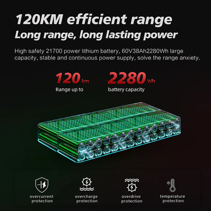 BOYUEDA Electric Scooter 6000W Dual Motor Large Battery 120KM Range Adult Foldable High Speed Off-Road E-Scooter