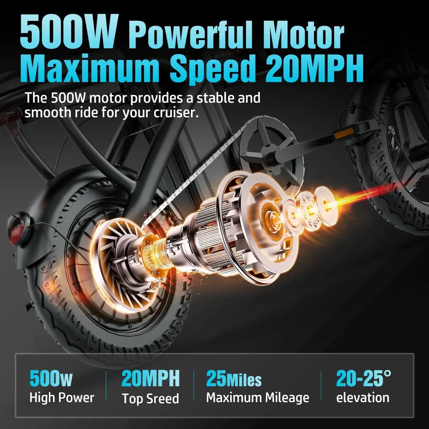 500W Electric Bike for Adults, 48V 10AH Removable Battery, 20MPH & 25Miles, 14" Folding Motor Commuter E Bike with 3 Modes