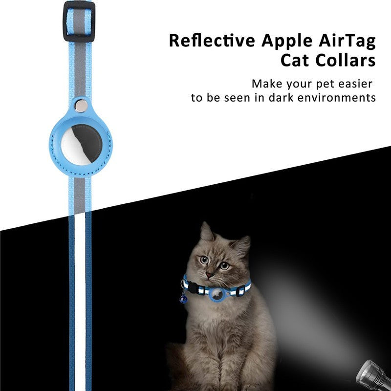 Pet Collar With Bell Airtag Reflective Collar