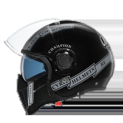 Full Face Motorcycle Helmet Retro Moto Helmets with Double Visors DOT ECE APPROVED CYRIL OP12A Adults Modular Open Face Helmet