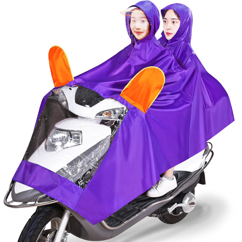 Double Electric Bike Raincoat Motorcycle Poncho Double