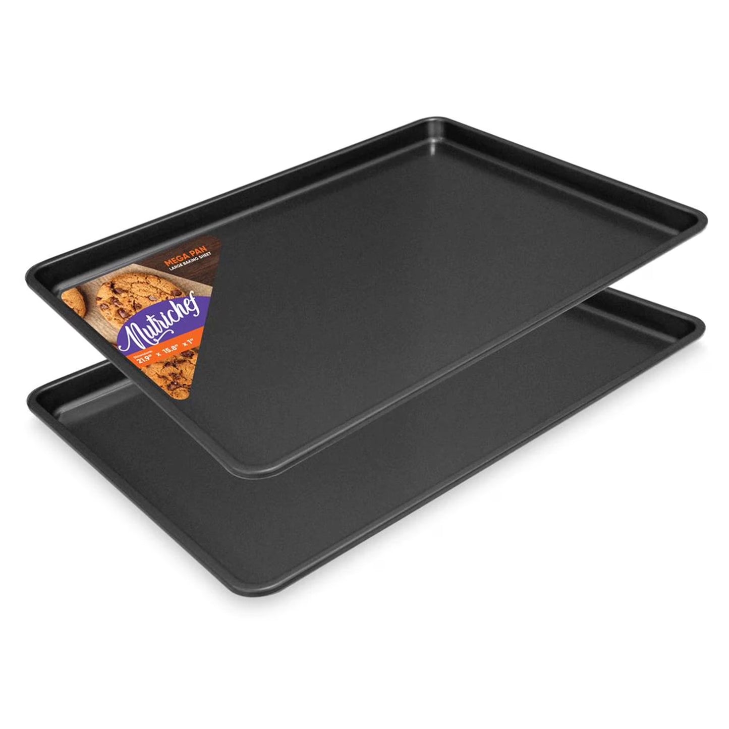 Nutrichef Extra Large Nonstick Rimmed Cookie and Baking Sheets, Set of 2