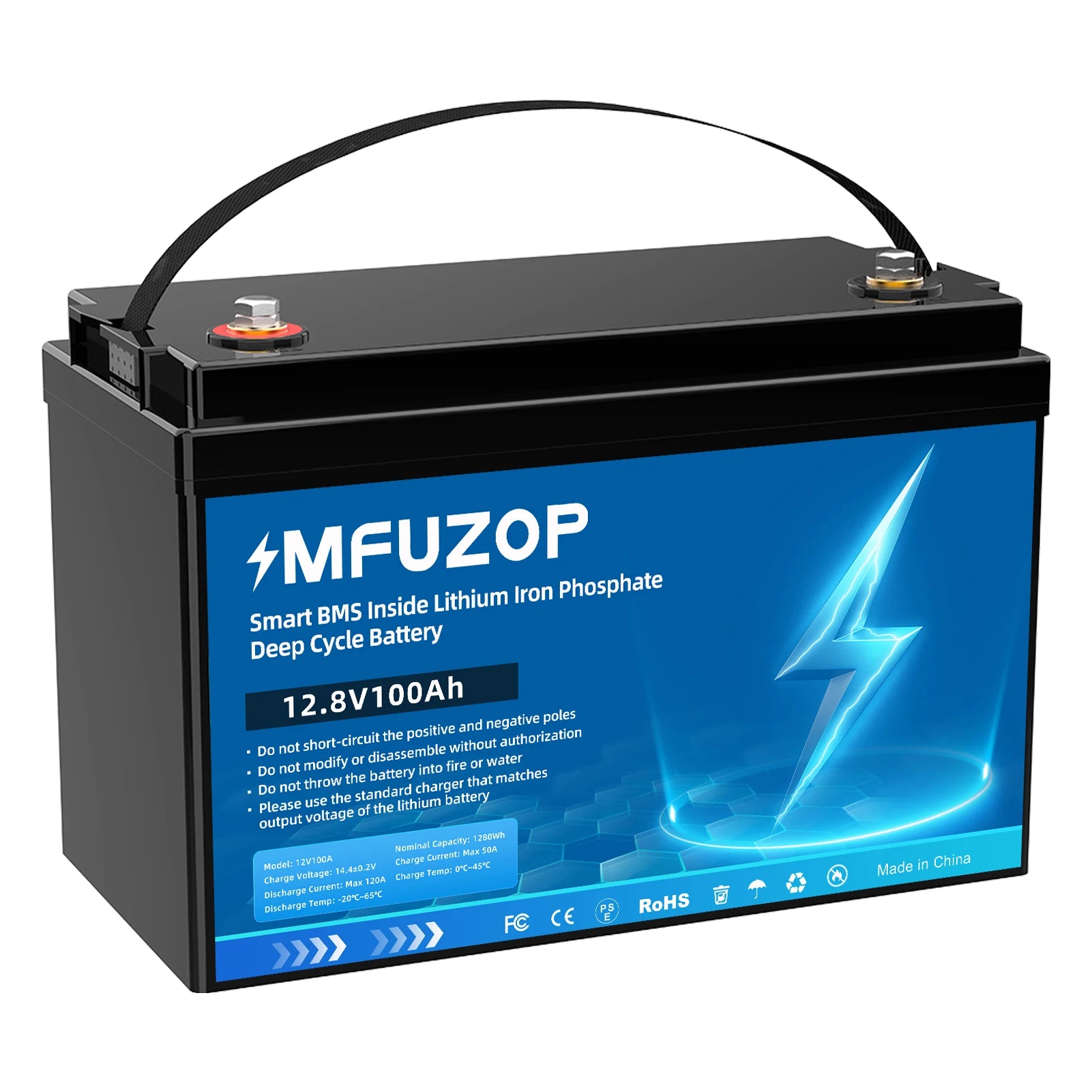 DATOUBOSS 12V24V100A Lithium Battery Lifepo4 Rechargeable BMS for Solar System Home Outdoor Travel Local Warehouse Fast Shipping