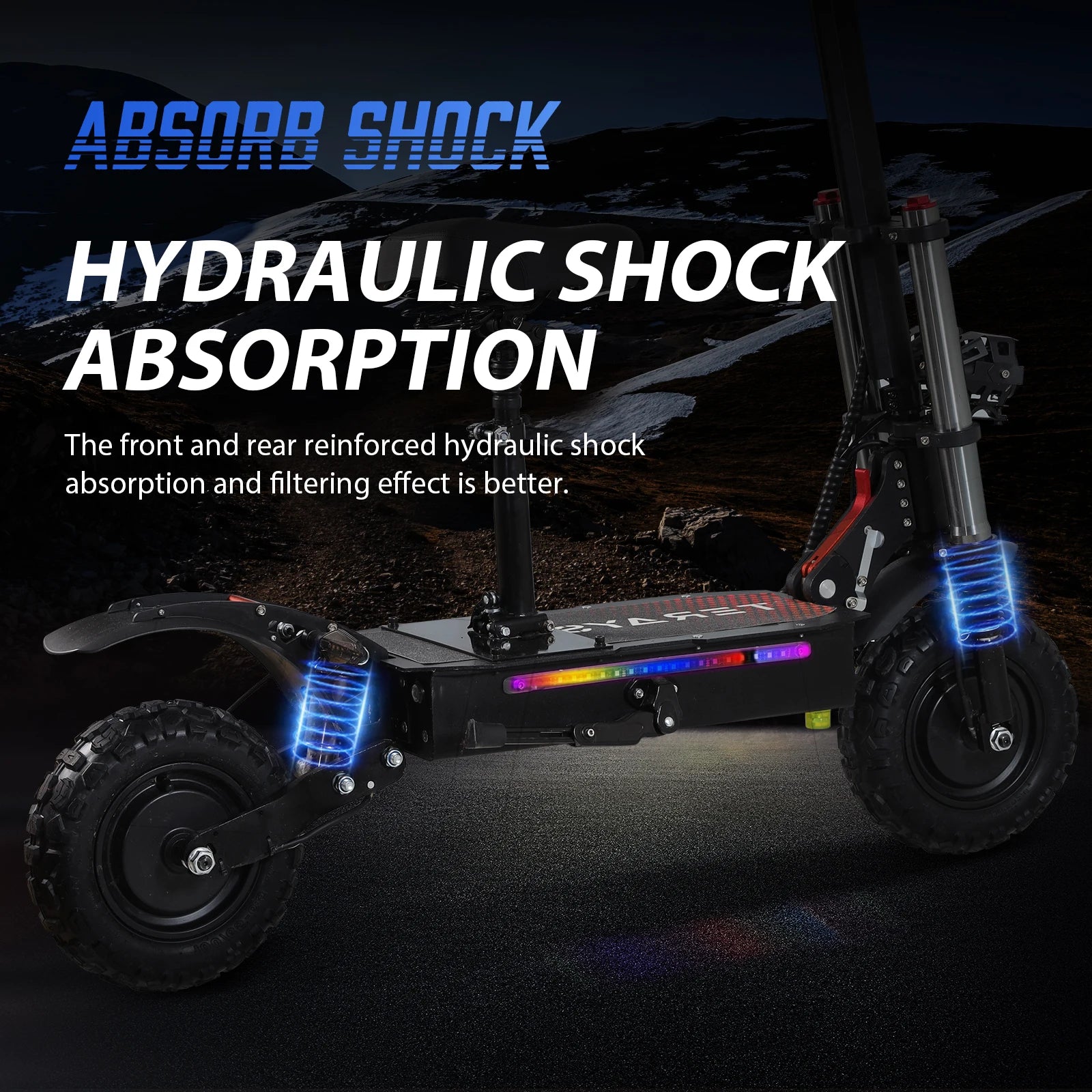 6000W High Power Adult Electric Scooter Off-Road Commute Foldable 60V 38Ah Large Battery 60 Miles Range 50 Mph Fast E-Scooter